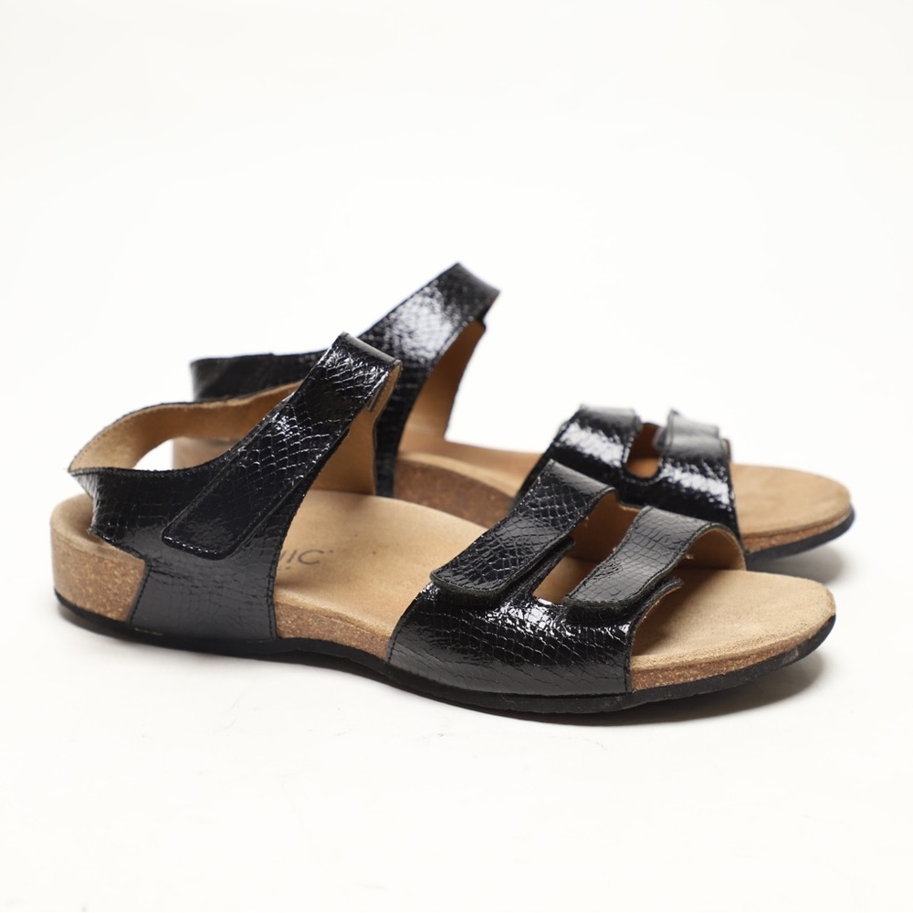 Vionic VALENCIA Croc Embossed Adjustable Orthaheel Comfort Cork Sandals US 10
